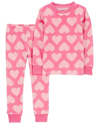 Toddler 2-Piece Fuzzy Velboa Heart Pajamas