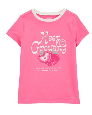 Kid Keep Growing Short-Sleeve Graphic Tee - Pink
