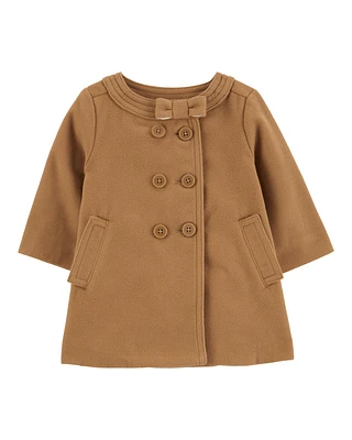 Baby Soft Felt Button-Front Coat