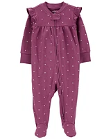 Baby Heart 2-Way Zip Cotton Sleep & Play Pajamas