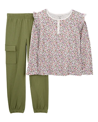 Kid 2-Piece Floral Top & Pant Set