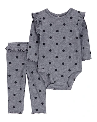 Baby 2-Piece Polka Dot Bodysuit Pant Set