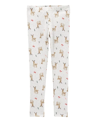 Kid Reindeer Stretch Leggings