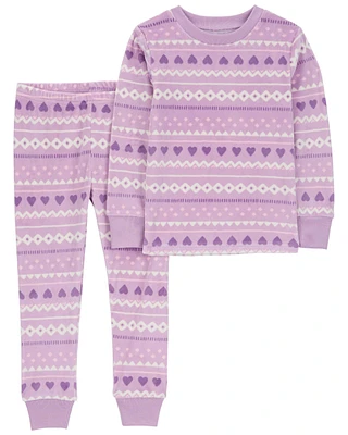 Toddler 2-Piece Fair Isle Fuzzy Velboa Pajamas