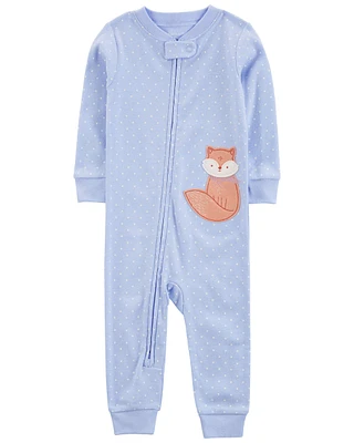 Toddler 1-Piece Fox 100% Snug Fit Cotton Footless Pajamas