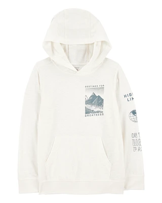 Kid Mountain Cotton Blend Hoodie - White