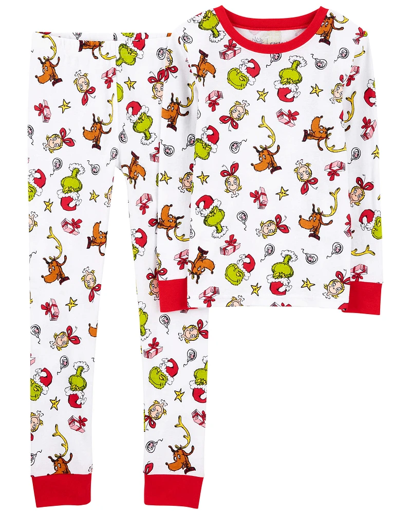 Kid 2-Piece Christmas Grinch 100% Snug Fit Cotton Pajamas