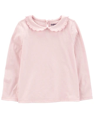 Toddler Scalloped Peter Pan Embroidered Top