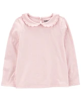 Toddler Scalloped Peter Pan Embroidered Top