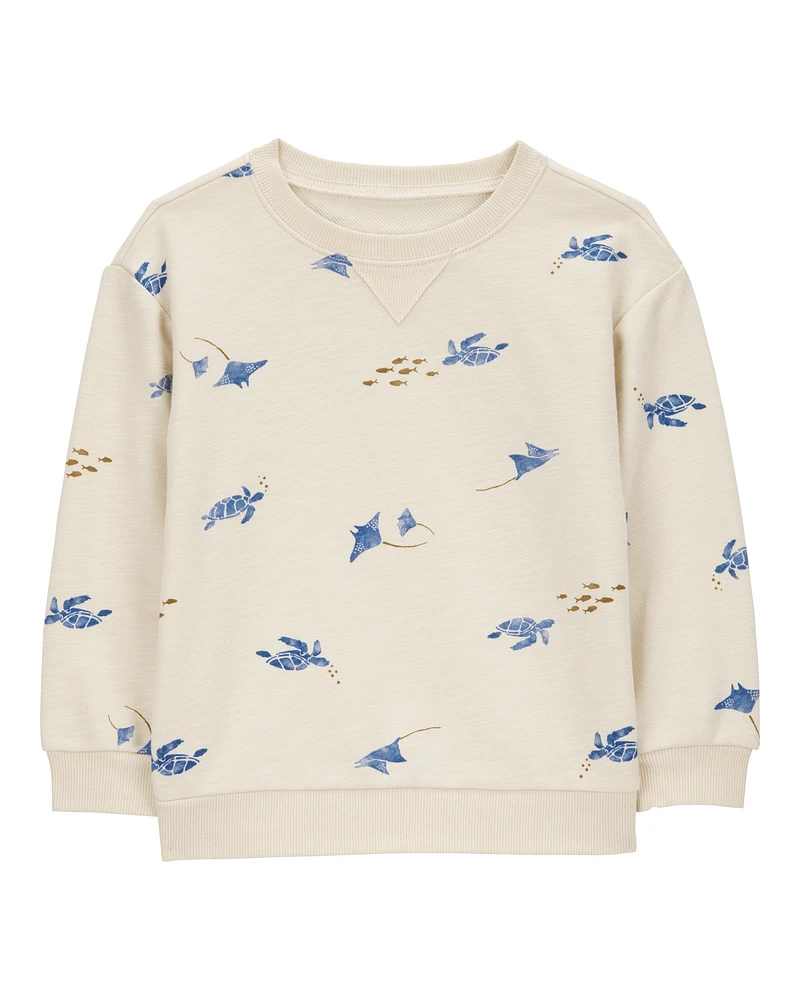 Baby Sea Print Knit Pullover - Cream