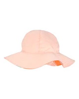 Toddler Orange Fruit Print Reversible Swim Hat - Orange/Peach