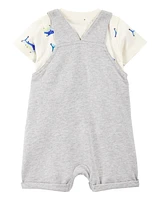 Baby 2-Piece Shark Tee & Shortall Set - Grey