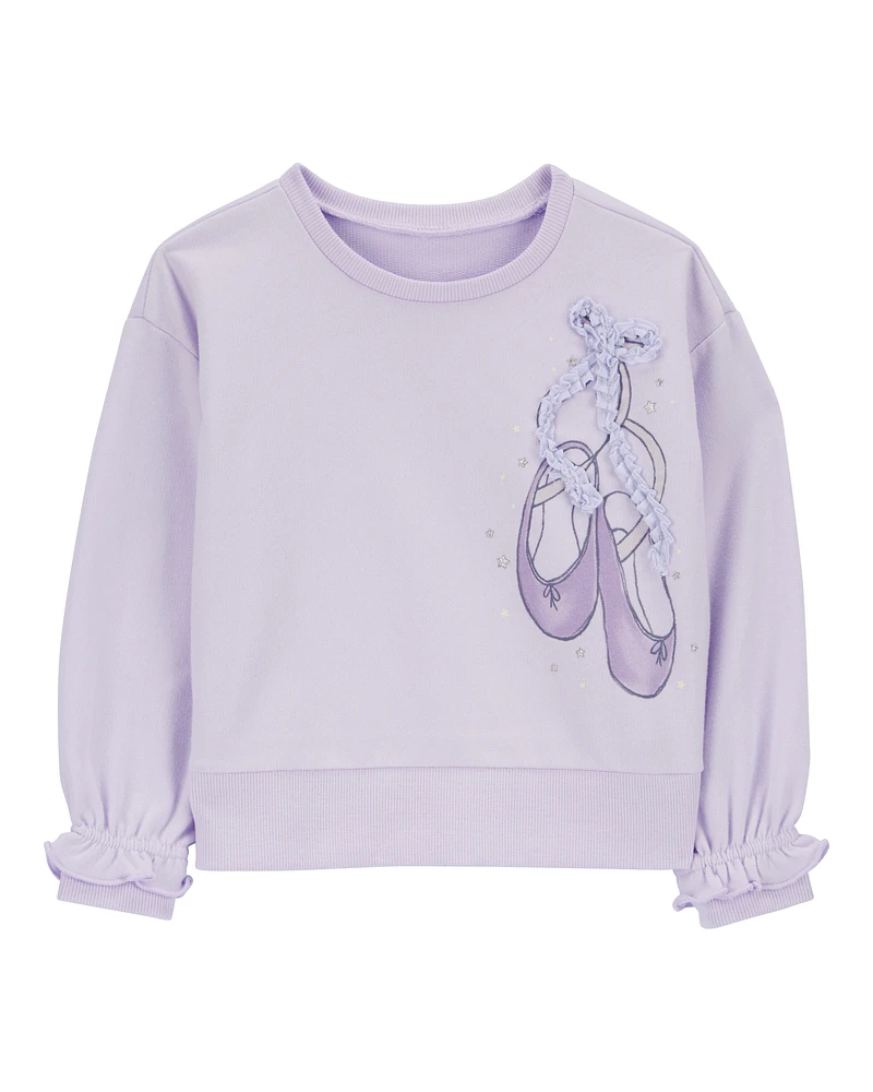 Toddler Ballet Crew Neck Cotton Pullover