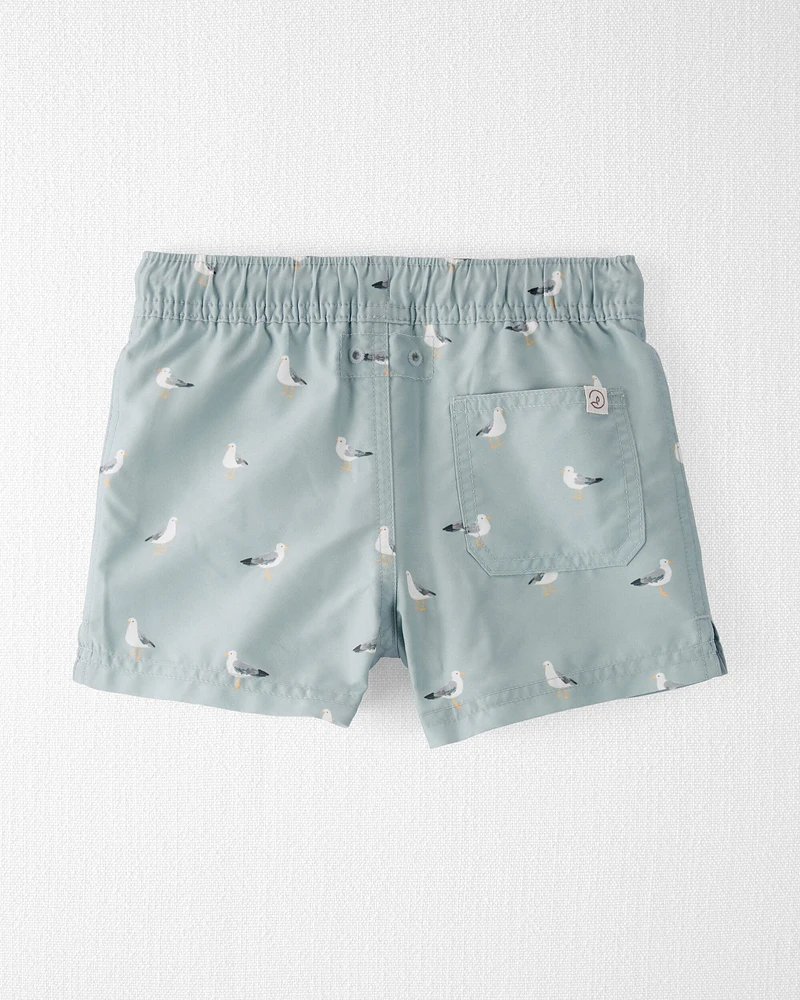 Toddler Recycled Seagull-Print Swim Trunks