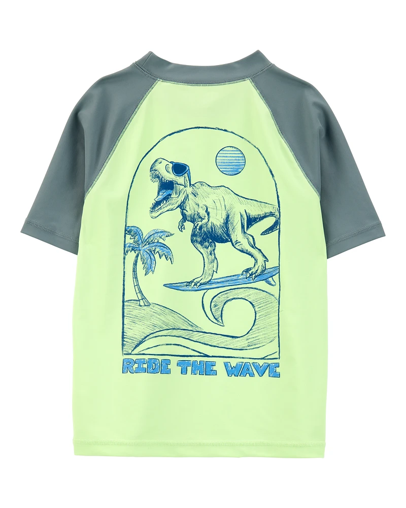 Kid 2-Piece Dinosaur Rashguard & Swim Trunk Set