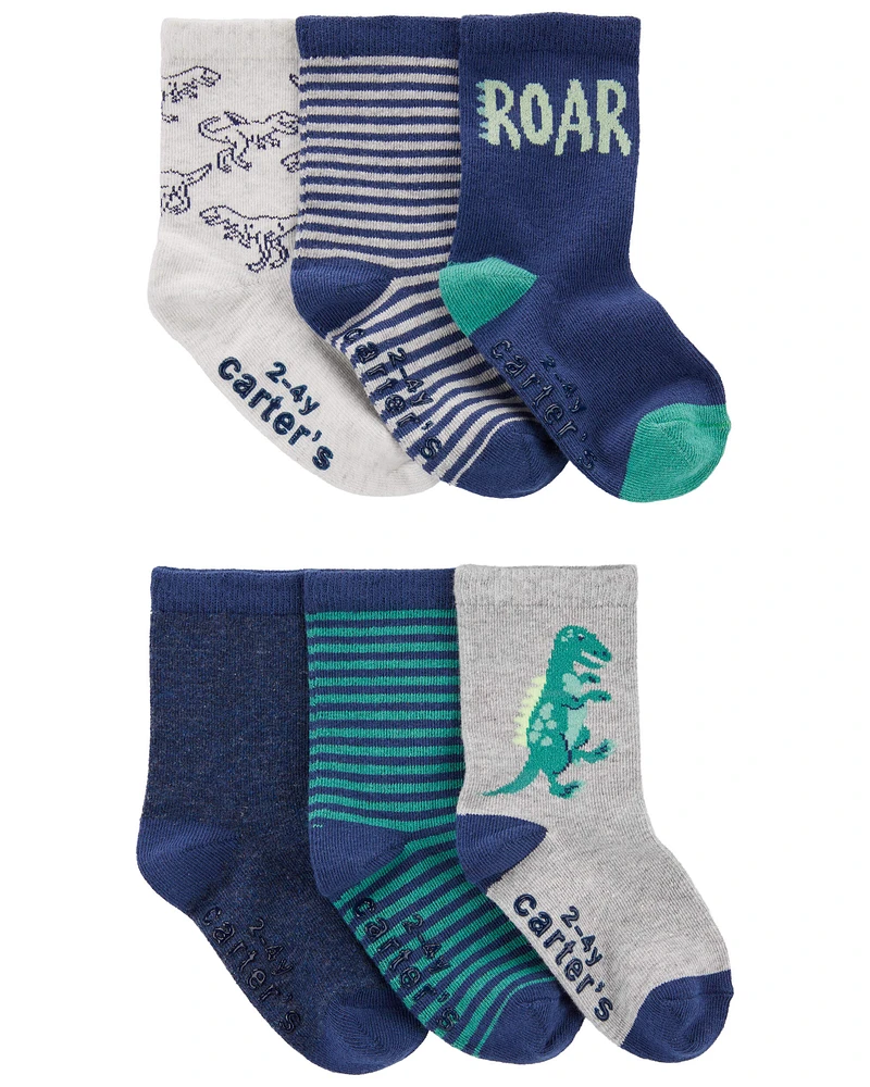 Toddler 6-Pack Dinosaur Socks