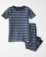 Baby Organic Cotton Pyjamas Set Stripes-Blue