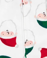 Baby Santa Zip-Up Fleece Sleep & Play Pajamas