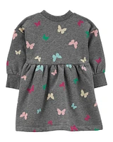 Baby Butterfly Long-Sleeve Velour Dress