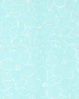 Toddler Girl 1- Piece Floral Long-Sleeve Rashguard Swimsuit - Blue