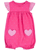 Heart Pocket Cotton Romper