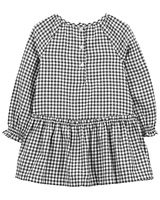 Toddler Plaid Peplum Dress