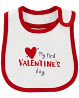 My First Valentine's Day Teething Bib