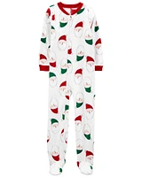 1-Piece Santa Fleece Footie Pyjamas