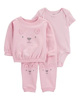 Baby 3-Piece Bear Little Cardigan Set