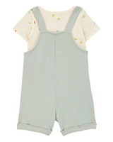 Baby 2-Piece Tee & Bunny Shortall Set - Green