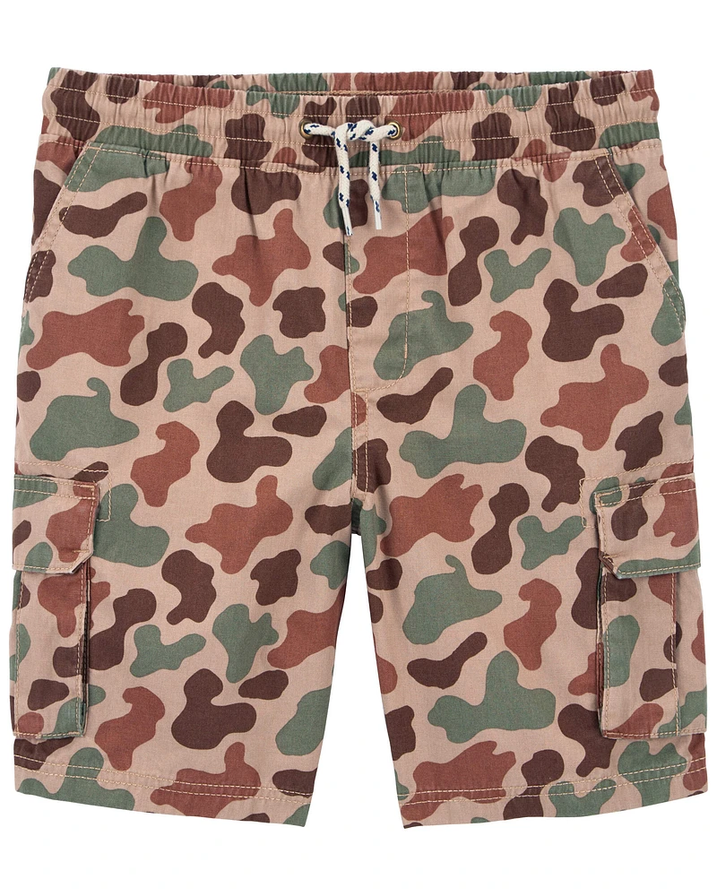 Kid Camo Pull-On Poplin Shorts