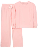 Kid 2-Piece Velour Sweater & Pant Set