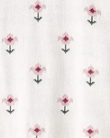 Toddler Organic Cotton Knit Sweater Wildflower Print