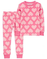 Toddler 2-Piece Fuzzy Velboa Heart Pyjamas