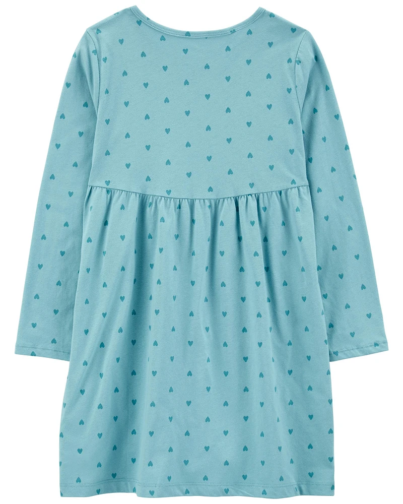 Kid Heart Long-Sleeve Jersey Dress