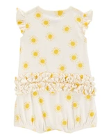 Baby Sun Cotton Short-Sleeve Romper - Cream