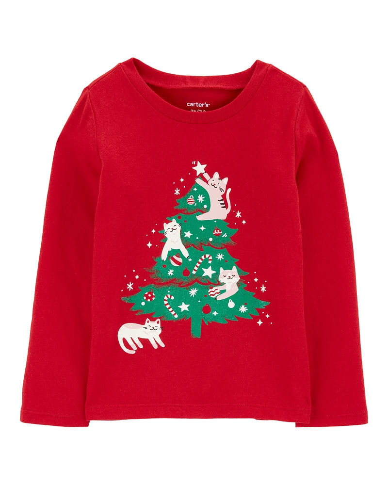 Toddler Christmas Tree Long-Sleeve Graphic Tee