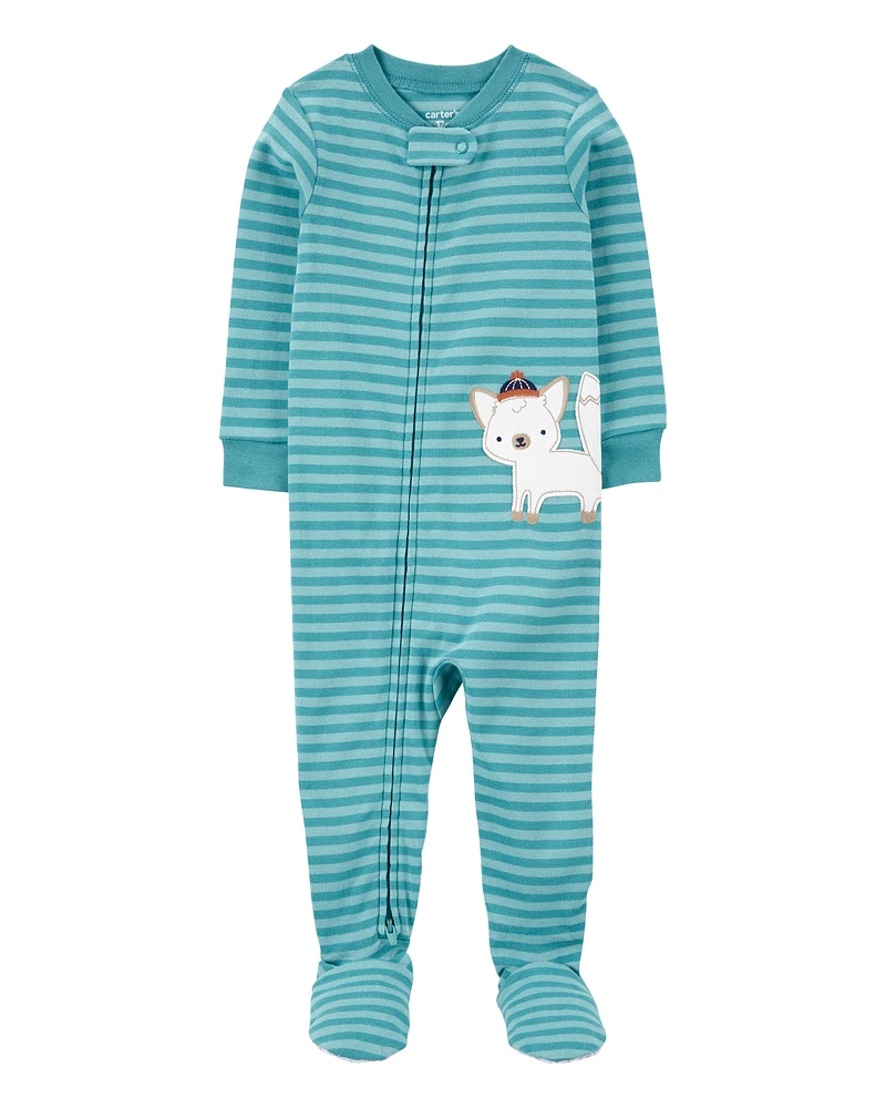 Baby 1-Piece Wolf Striped 100% Snug Fit Cotton Footie Pyjamas