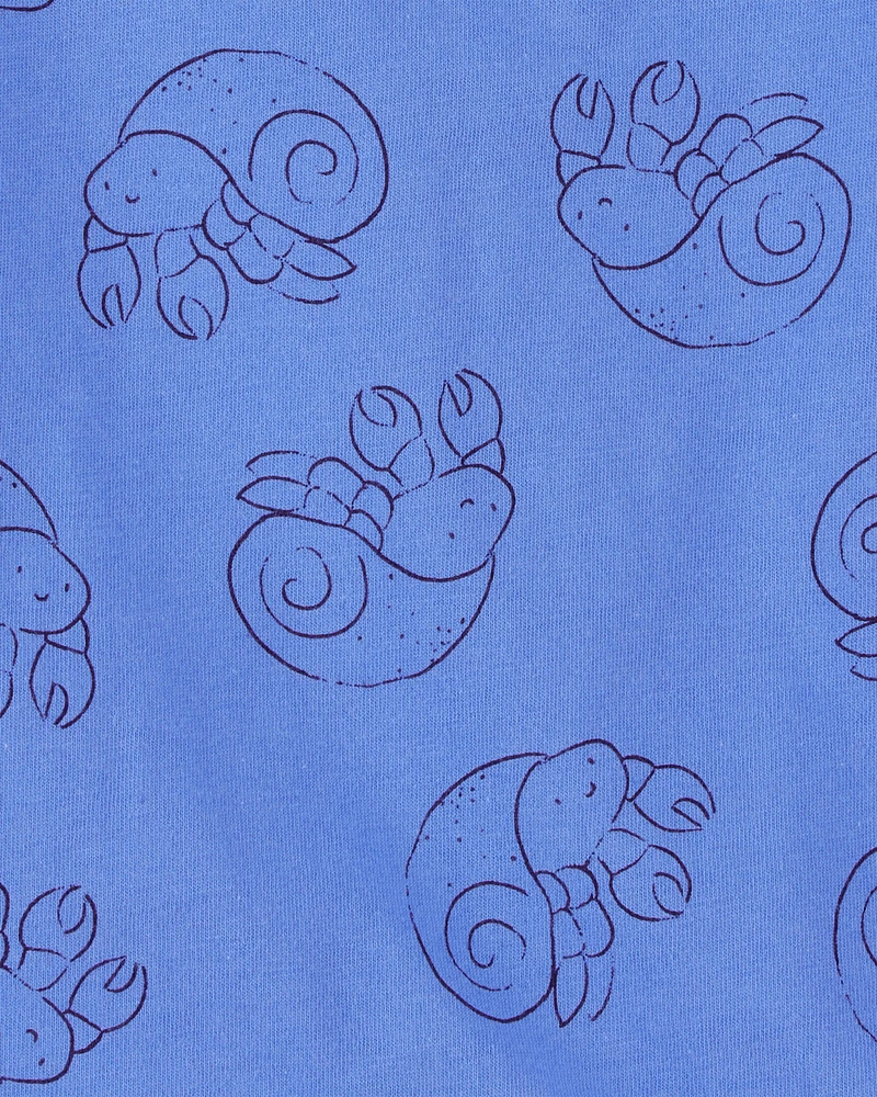 Baby Hermit Crab Print Cotton Romper