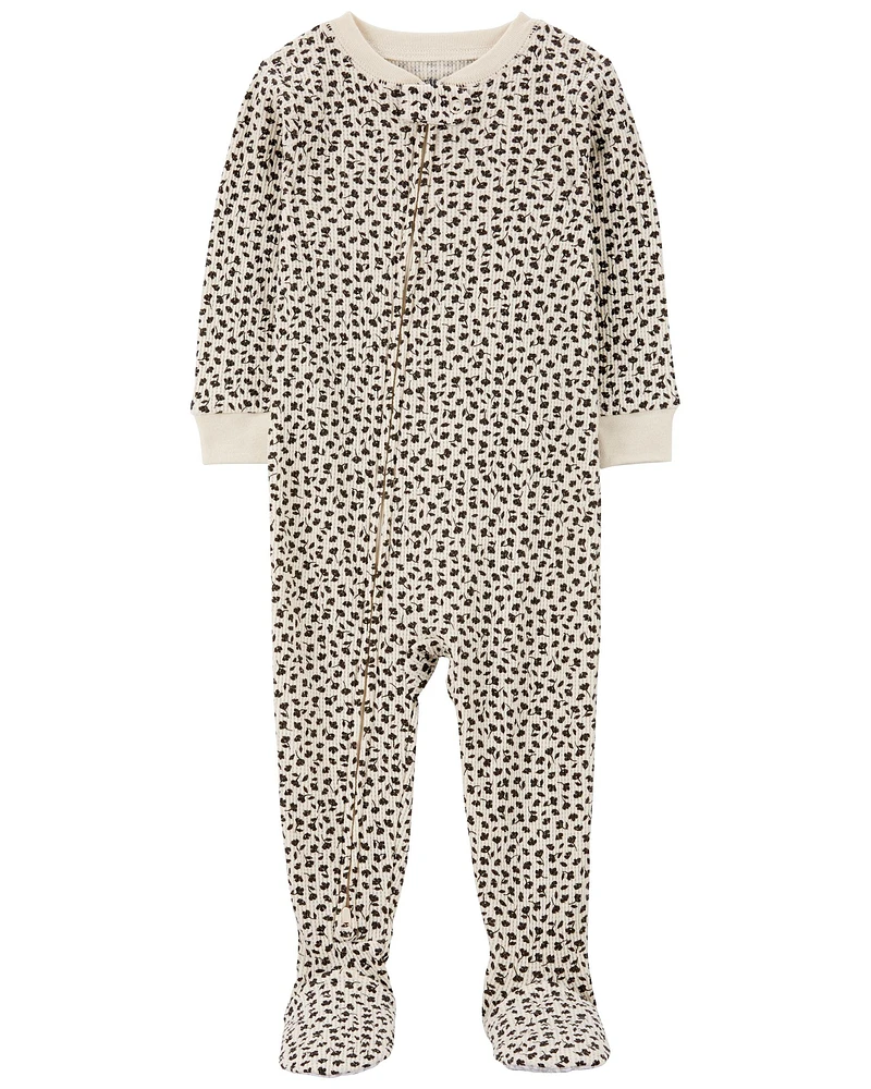 Baby 1-Piece Floral Thermal Footie Pajamas