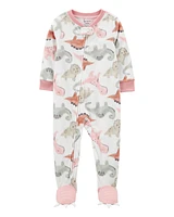 Toddler 1-Piece Dinosaur Fleece Footie Pyjamas