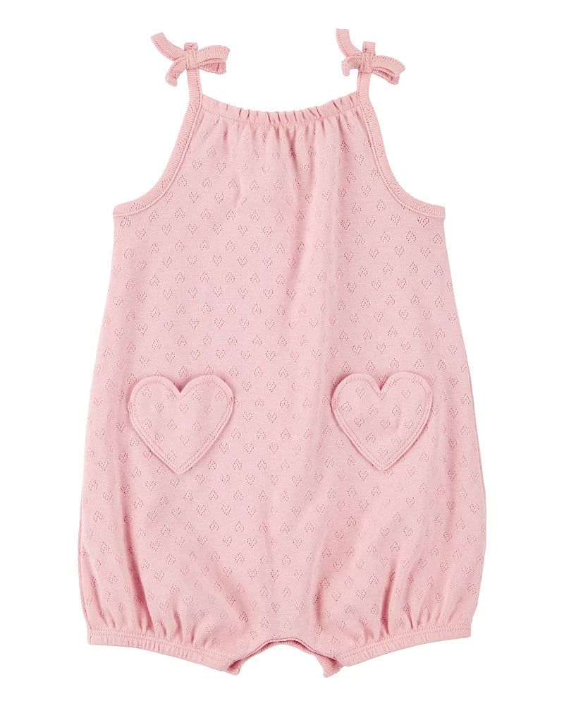 Baby Heart Pockets Cotton Romper