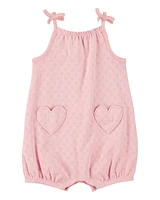 Baby Heart Pockets Cotton Romper