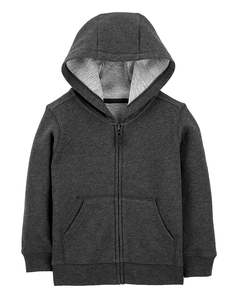 Marled Zip-Up French Terry Hoodie