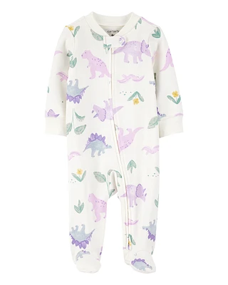 Baby Floral 2-Way Zipper Cotton Sleeper