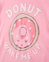 Kid 4-Piece Donut Wake Me Up 100% Snug Fit Cotton Pyjamas