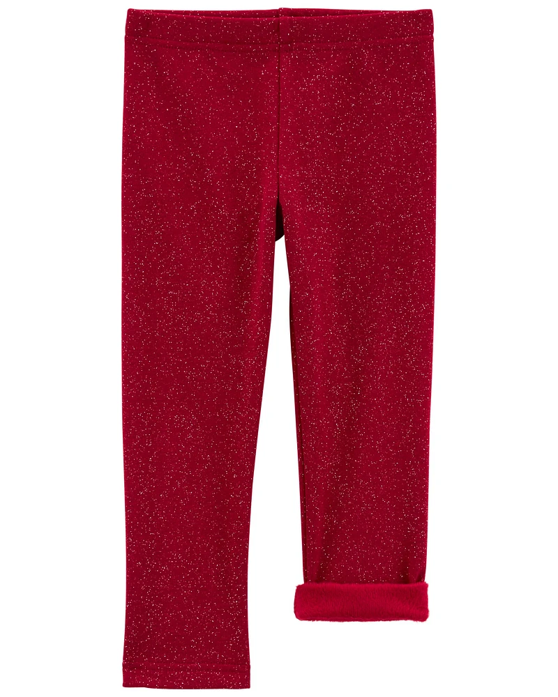 Glitter Cozy Fleece Leggings