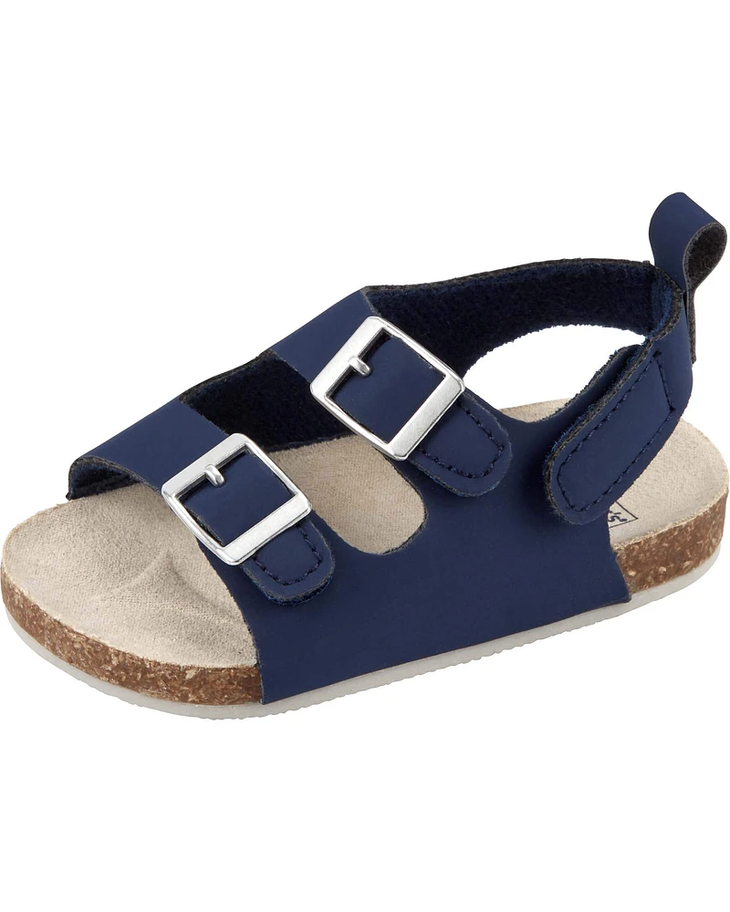 Buckle Faux Cork Sandals