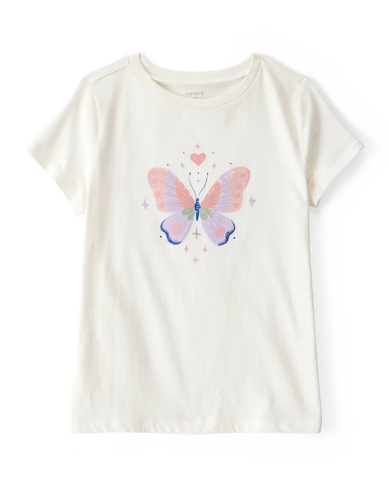 Kid Butterfly Short-Sleeve Graphic Tee - White