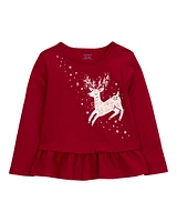 Baby Reindeer Peplum Top